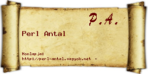 Perl Antal névjegykártya